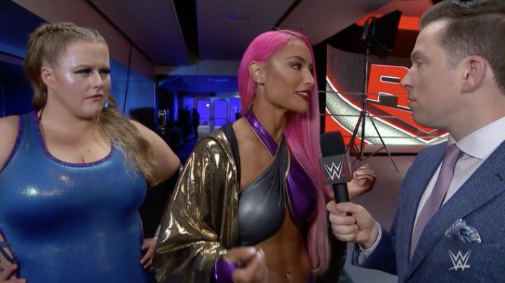 Eva Marie & Piper "Doudrop" Niven Defeat Asuka & Naomi on Raw Wrestling