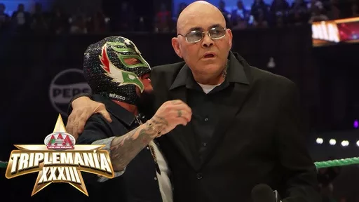 Rey Mysterio Inducts Konnan into AAA Hall of Fame at TripleMania XXXIII