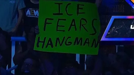 Fan’s “ICE Fears Hangman” Sign Confiscated During AEW Dynamite Broadcast