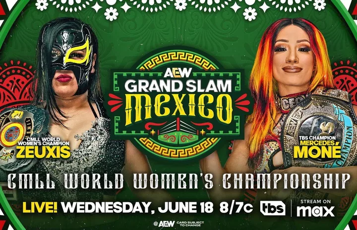 Mercedes Moné and Zeuxis face off ahead of ‍their CMLL World ⁣Women’s championship match at ‌AEW Grand Slam Mexico.